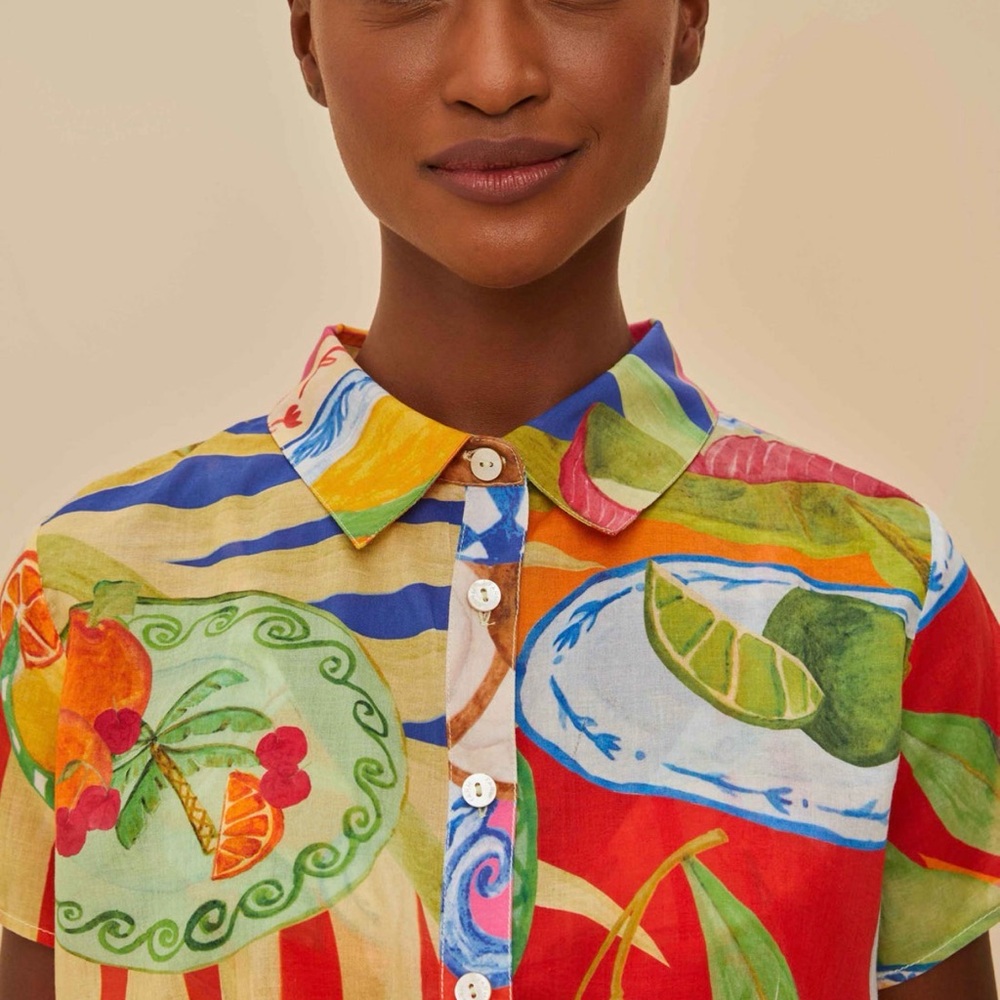 FARM Rio Multicolor Artistic Button-Down Shirt